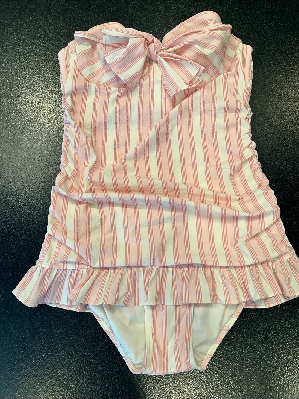 Vintage Y2K Juicy Couture Beach Royalty Pink Stripe One Piece Swimsuit Size L